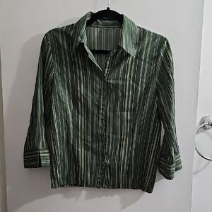 Green Striped Men's Shirt